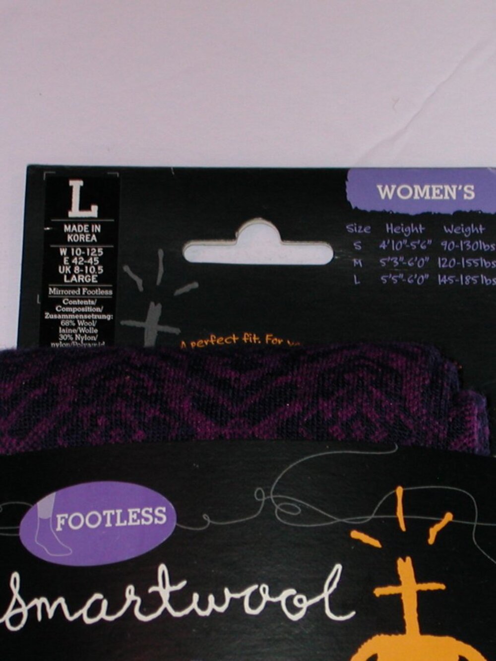 SmartWool Mirrored Footless Tights Women's Size Large NWT Imperial Purple - Picture 5 of 5